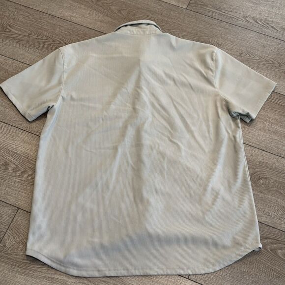 BYLT Premium Basics Shirt Mens XXL Beige Ribbed Short Sleeve Button Up Casual - Picture 7 of 7